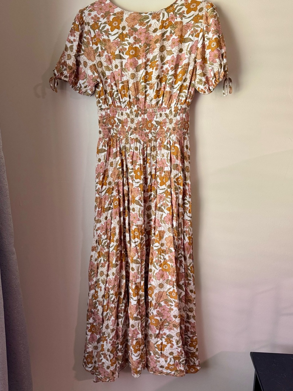 Petal & Pup Pink and Mustard Floral Maxi Dress - Picture 2 of 3